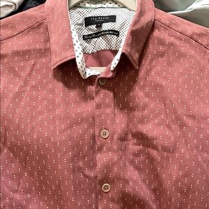 Ted Baker Red/Pinkish Casual Button Down Shirt with Lightweight Fabric size 5